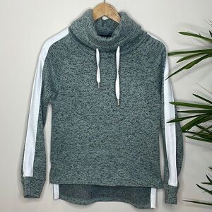 Derek Heart || Cowl Neck Green & Black Pullover Lightweight Sweatshirt; Size S